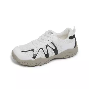 Mesh breathable color matching women s shoes summer new student fashion sports shoes versatile lace-up casual shoes women 35