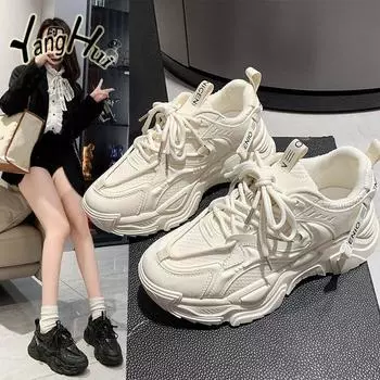 Mesh Breathable Comfortable All-match Sneakers College Style 2024 New Fashion Thick Bottom Anti-slip Running Sports Sheos Summer 35