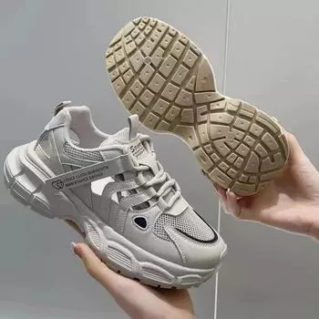 Mesh breathable dad shoes women s hole shoes 2024 new summer hollow bag head sandals casual sports little white shoes 55 random