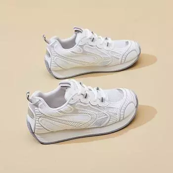 Mesh breathable dad shoes women s summer new thick-soled non-slip casual sports shoes jogging travel women s shoes 35 белый