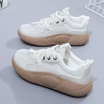 Mesh breathable little white shoes women s 2025 summer explosion Mori ins trendy versatile soft sole not tired feet casual board shoes 35