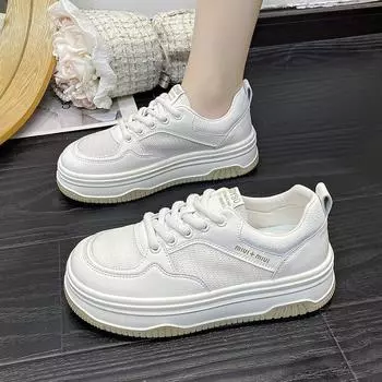 Mesh breathable little white shoes women s 2024 new simple casual color matching board shoes versatile student casual sports shoes 35 чёрный