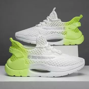 Mesh Breathable Men s Shoes 2024 New Summer Casual Sports Shock-Absorbing Mesh Shoes Men s Running Thick-soled Mesh Trendy Shoes 39