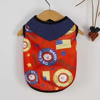 Mesh breathable pet vest than bear small puppy cat dog clothes summer thin XS