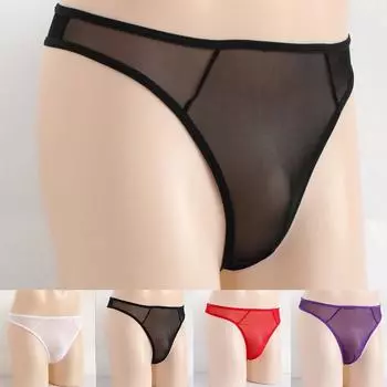 Mesh Briefs Sheer See-Through T-back Thong Underpants