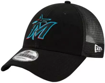 Mesh Cap 940 Trucker 9Forty Adjustable Cap Hat MLB Free Marlins [New Era] Men s Women s (JP, Alphabet, Size, Black) [Item]