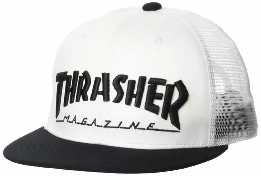 Mesh Cap MAG LOGO Hat FR [Slasher] (Size Adjustable) [19TH-C21 / CAP] WHT/BLK