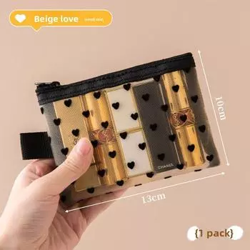 Mesh Cosmetic Bag, Lipstick Replenishment Card Bag, Mini Bag, Portable Storage