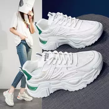 Mesh Dad Shoes Women s Summer Breathable Sports Shoes Vulcanized Shoes 35 белый
