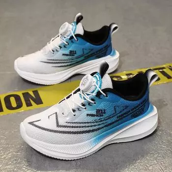 Mesh double mesh breathable rotating buckle children s sports shoes youth running shoes actual basketball shoes non-slip 31 флуоресцентный зеленый