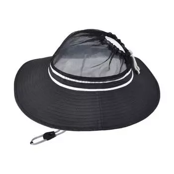 Mesh Foldable Bucket Hat UV Protection Fisherman Cap Fashion Fishing Hat Men чёрный