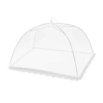 Mesh Food Covers Large White Nylon Pop-Up Tent Umbrella Collapsible Reusable Serving Dish Covers for Outdoor Camping Picnics BBQ Small