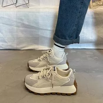 Сетчатые кроссовки Forrest Gump женские спортивные и досуговые универсальные толстые подошвы Increase Dad кроссовки Tide 35