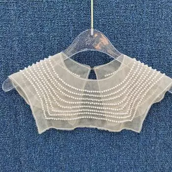 Mesh Hollow Girl Collar With Artificial Pearls And Rhinestone Decor Gift For StyleA