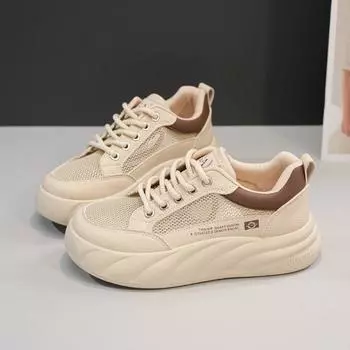 Mesh Little White Shoes New Versatile Breathable Summer Thin Super Soft Niche Fashion Casual Board Shoes Tide 35 чёрный