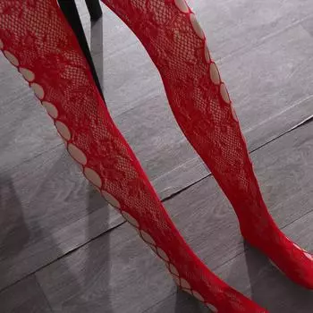 Mesh Lolita Sexy Rose Pattern Pantyhose Fishnet Stockings Female Stockings Hollow Lace Tights