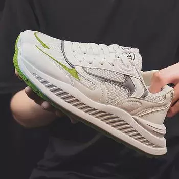 Mesh Men s Breathable Shoes Sneaker Spring Summer New Trendy Shoes Platform Heightened Daddy Shoes Running Shoes 39 белый