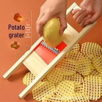 Mesh Potato Wave Slicer - Versatile Grid Flower Knife & Chips Scraper Tool