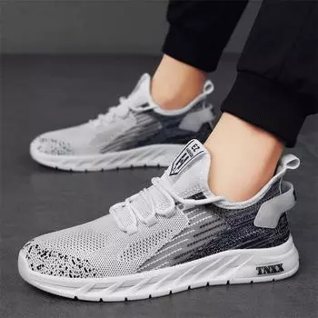 Mesh sneakers men s breathable fly-woven shoes student trend men s shoes summer 2024 new casual trendy shoes men s 39