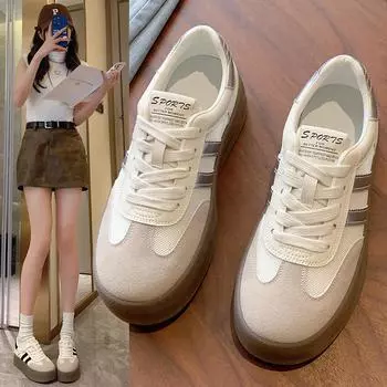 Кроссовки сетчатые однобортные летние толстые нескользящие повседневные туфли для женщин винтажные кроссовки 35 серебряный