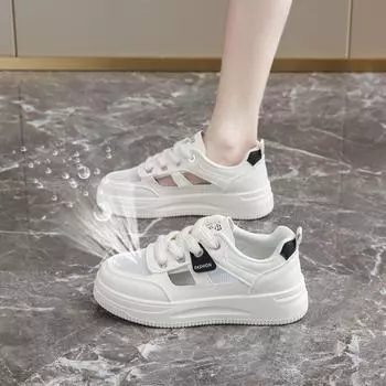 Mesh sneakers women s 2025 new summer foreign trade breathable mesh shoes lightweight casual women s white shoes 35