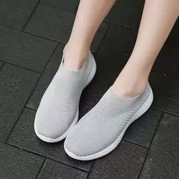 Mesh Women Vulcanized Shoes shallow cut breathable Sneakers Women Casual fashion Shoes outdoor walking Comfortable flat shoes 36 серый