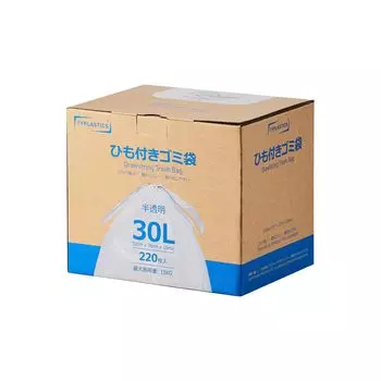 Мешки для мусора TYPLASTICS с 220 GRS PCR Экологически чистая утилизация мусора с одним мешком-шнуром, полупрозрачные, 30-45 л, мешки, в коробке, сертификация, 100%