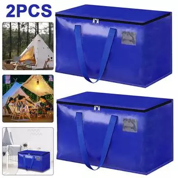 Мешки для переезда емкостью 90 л. Компактные упаковочные пакеты для хранения. Товары для переезда. (синий)