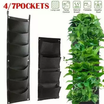 Мешки для посадки, настенный подвесной садовый мешок для жизни, цветочный горшок для овощей, сумка для растений 30*65cm чёрный