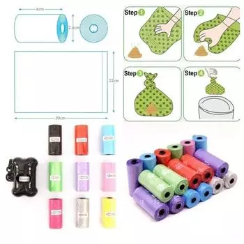 Мешки для сбора фекалий для собак и кошек, мусорный диспенсер, мешок для сбора фекалий для щенков и кошек, небольшие рулоны, товары для чистки и уборки домашних животных красный