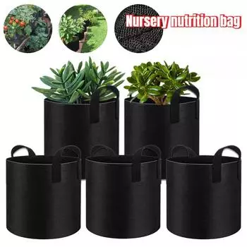 Мешки для выращивания растений Утолщенные нетканые мешки для выращивания растений Горшки для посадки овощей/цветов/растений с ручками Аэрационный горшок для рассады S-1PC