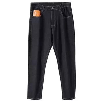 Мешковатые джинсовые свободные уличные джинсы в стиле хип-хоп, повседневные брюки для скейтборда для мужчин, размер L-7xl 7XL чёрный