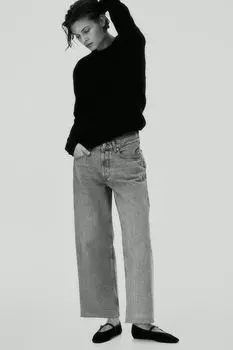 Мешковатые джинсы до щиколотки HM Серые