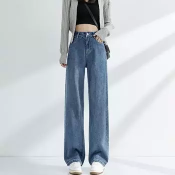 Мешковатые джинсы, женские брюки, винтажные джинсы, женская уличная одежда с высокой талией, джинсовая одежда Y2k, корейская модная женская одежда, одежда XXL синий