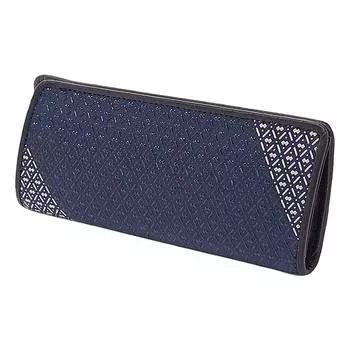 Мешочек для очков Inden из оленьей кожи с узором тыквы ихори, темно-синий x черно-белый лак 8218 [Indenya]