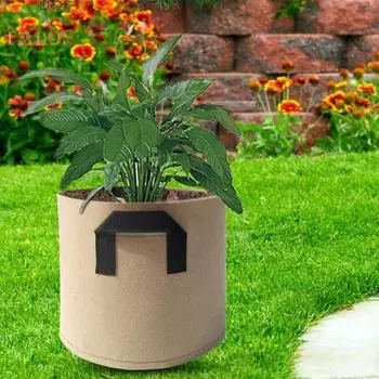Мешочек для рассады Износостойкий многоцелевой нетканый материал Прочный мешок для проращивания цветов Товары для дома 1 Gallon верблюд
