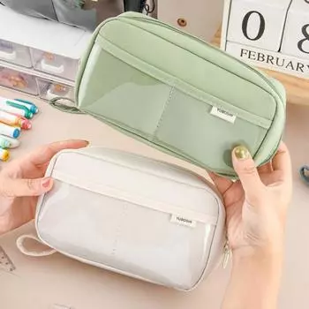 Мешочек для ручек, стационарная сумка для хранения ручек, многослойная корейская сумка для ручек, подарок на день рождения синий