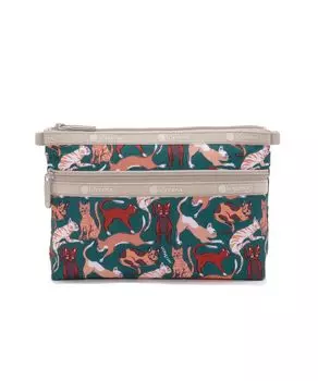 Мешочек КОСМЕТИЧЕСКИЙ Curious Cats Green [LeSportsac] [Официальный] CLUTCH/7105
