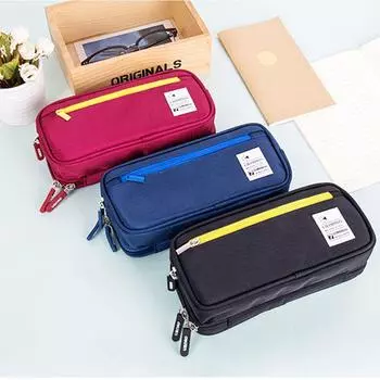 Мешочек на молнии, коробка для хранения, твил, школьные принадлежности, сумка для ручек, канцелярские принадлежности, пенал, коробка для ручек розы красного/чёрный