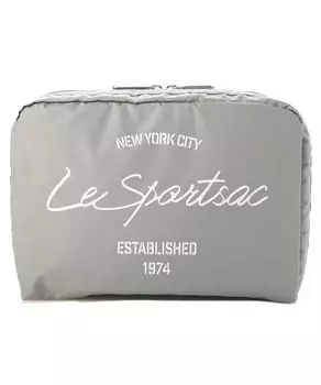 Мешочек ОЧЕНЬ БОЛЬШОЙ ПРЯМОУГОЛЬНЫЙ Dove Gray Script Cosmetic [LeSportsac] [Official] COSMETIC/7121