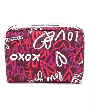 Мешочек ОЧЕНЬ БОЛЬШОЙ ПРЯМОУГОЛЬНЫЙ Love Notes Berry [LeSportsac] [Официальный] КОСМЕТИЧЕСКИЙ/7121