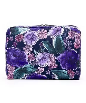 Мешочек ОЧЕНЬ БОЛЬШОЙ ПРЯМОУГОЛЬНЫЙ Painted Blooms Navy [LeSportsac] [Official] COSMETIC/7121
