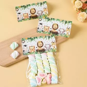 Мешочек с лакомствами «Животные джунглей» Украшение на день рождения в стиле сафари Мешочки для конфет и печенья на день рождения Подарочные пакеты на тему джунглей as picture