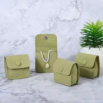 Мешочки Браслеты Кольца Кнопки Украшения Кошельки Сумки Упаковка Кнопочные пакеты Бархатный мешочек Подарочная упаковка зелёный