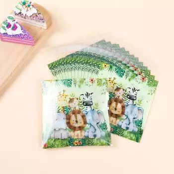 Мешочки для конфет Jungle Animal Мешочки для печенья Jungle Safari Товары для вечеринки в честь первого дня рождения Упаковка Подарочные пакеты Украшения для вечеринки as picture