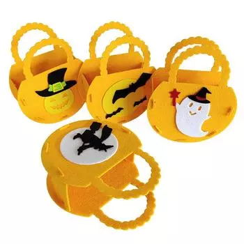 Мешочки для конфет на Хэллоуин, подарочный мешочек из нетканого фетра, детский подарок на Хэллоуин в виде тыквенного привидения, подарочная упаковка