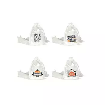 Мешочки для конфет на Хэллоуин, праздничная упаковка, мешочки, органайзер, карман для угощений на Хэллоуин, подарочная сумка на шнурке, хлопковая сумка