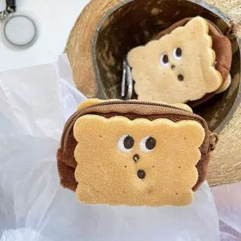 Мешочки для монет Kawai Biscuit Кошелек Плюшевый торт Наушники Органайзер Сумка Ключи Карты Хранение Сумки Дети Подарки на день рождения Школьный портфель Подвески