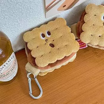 Мешочки для монет Kawai Biscuit Кошелек Плюшевый торт Наушники Органайзер Сумка Ключи Карты Хранение Сумки Дети Подарки на день рождения Школьный портфель Подвески
