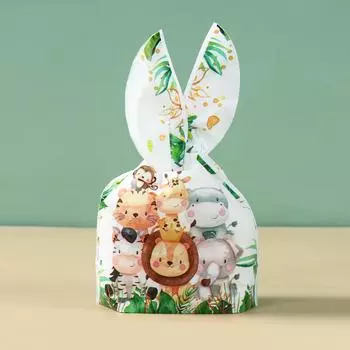 Мешочки с конфетами в виде животных Мешочки с печеньем в стиле джунглей и сафари Украшения для вечеринок на день рождения Детские сувениры Товары для вечеринок Wild One Baby Shower Boy as picture
